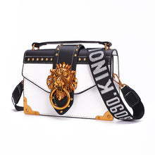 Load image into Gallery viewer, Shoulder Bag Fashion Metal Lion Head Square Pack Crossbody Package