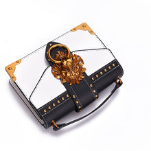 Load image into Gallery viewer, Shoulder Bag Fashion Metal Lion Head Square Pack Crossbody Package