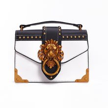 Load image into Gallery viewer, Shoulder Bag Fashion Metal Lion Head Square Pack Crossbody Package