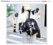 Load image into Gallery viewer, Backpack Canvas 5pcs sets Chain USB Women Backpack Teenager Shoulder Bag Student School Bags