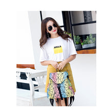 Load image into Gallery viewer, Rainbow Backpack Geometric Lattice Laser Bag Fashion Noctilucent