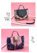 Load image into Gallery viewer, Handbags Luxury Snake Serpentine Shoulder Bag Tote Patchwork