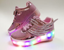 Load image into Gallery viewer, Roller Skate LED Light Shoes For Children Kids Sneakers With Wheels One wheels