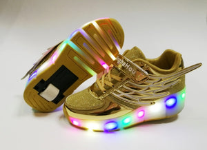 Roller Skate LED Light Shoes For Children Kids Sneakers With Wheels One wheels