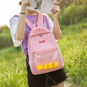 Waterproof Backpack Transparent Female Kanken Backpacks Canvas Duck Casual Travel School Bags