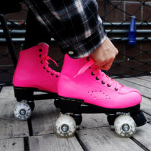 Load image into Gallery viewer, Flash Wheel Roller Skates Double Line Skates Women Female Adult With LED Lighting