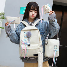 Load image into Gallery viewer, Backpacks Fashion Women 5 Set School Korean Design College School Bags For Teenage Girls Kids Shoulder Bag