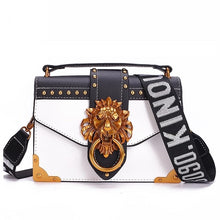 Load image into Gallery viewer, Shoulder Bag Fashion Metal Lion Head Square Pack Crossbody Package