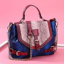 Load image into Gallery viewer, Handbags Luxury Snake Serpentine Shoulder Bag Tote Patchwork