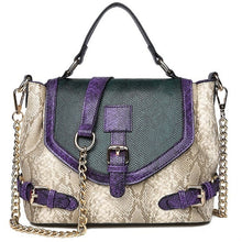 Load image into Gallery viewer, Handbags Luxury Snake Serpentine Shoulder Bag Tote Patchwork