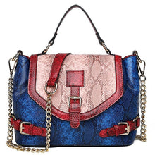 Load image into Gallery viewer, Handbags Luxury Snake Serpentine Shoulder Bag Tote Patchwork